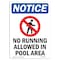 Signmission OSHA Notice, 5" Height, No Running Allowed Sign With Symbol, 5" X 3.5", Portrait OS-NS-D-35-V-14785 - alternate 1